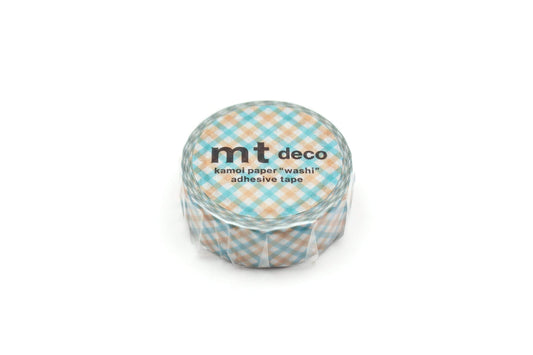 mt Deco Washi Tape — Overlapping Orange Checkered — pattern detail