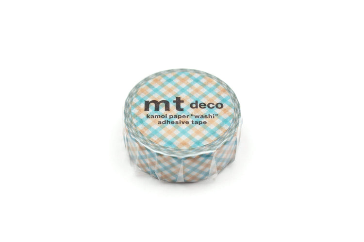 mt Deco Washi Tape — Overlapping Orange Checkered — pattern detail