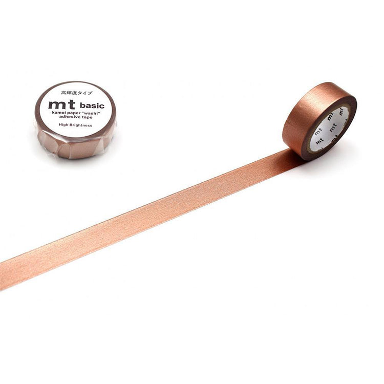 mt Basic Washi Tape — Bright Bronze 7m — roll front