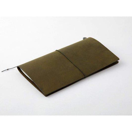 Traveler's Notebook Starter Kit (Regular Size) — Olive — in use