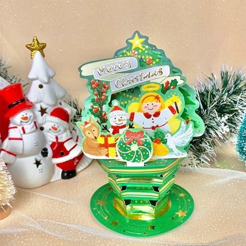 D'Won 3D Pop Up Christmas Card — Angel Tree — with envelope