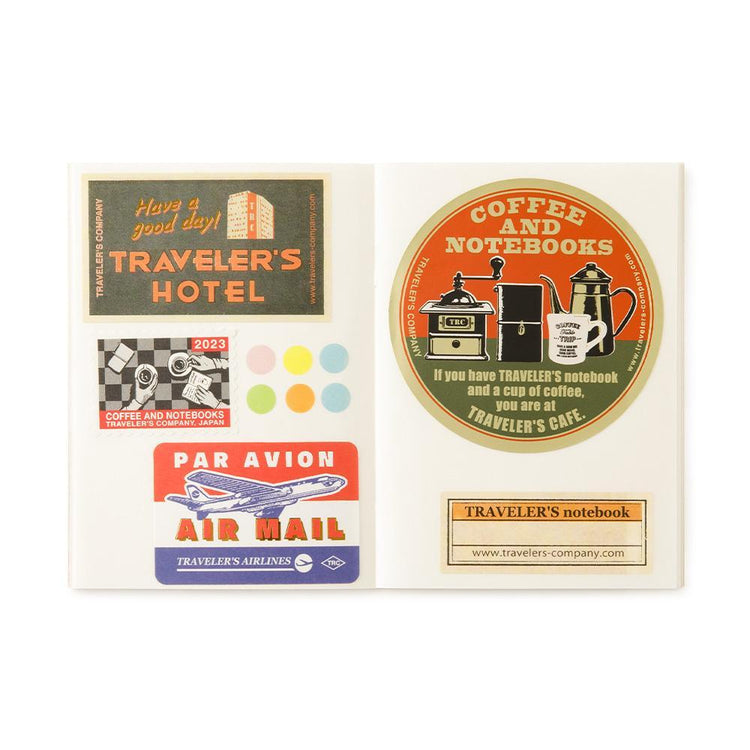 Traveler's Notebook Refill (Passport Size) — Sticker Release Paper — in use