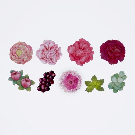 Bande Washi Roll Sticker Carnation Bouquet — applied in a journal