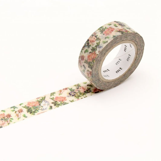 mt EX Washi Tape — Mini Flower Botanical Art (7m) — roll front