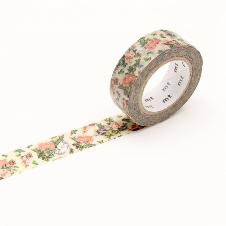 mt EX Washi Tape — Mini Flower Botanical Art (7m) — roll front