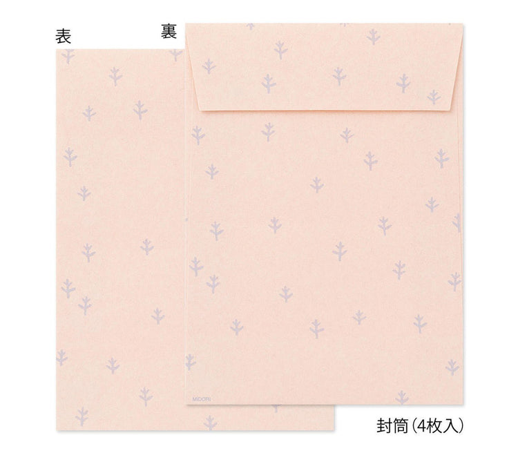 Midori Letter Set with Stickers — Long-tailed Tit — flat lay