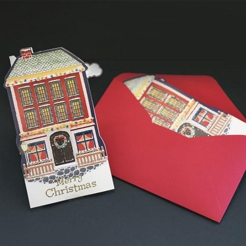 D'Won 3D Pop Up Christmas Card — Santa Town — with envelope