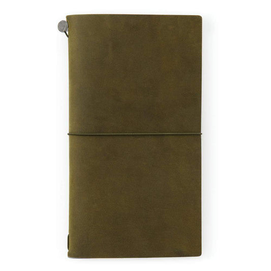 Traveler's Notebook Starter Kit (Regular Size) — Olive — front view