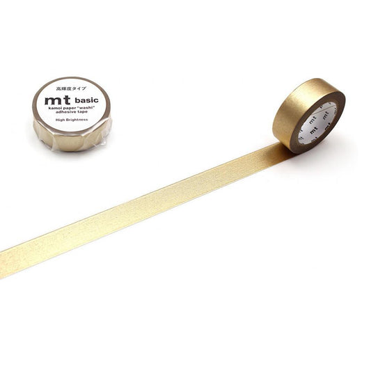 mt Basic Washi Tape — Champagne Gold 7m — roll front