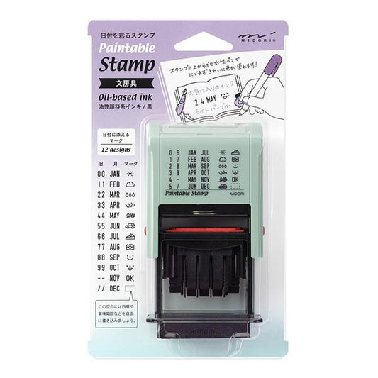 Midori Paintable Rotating Date Stamp — Stationery — stamp front