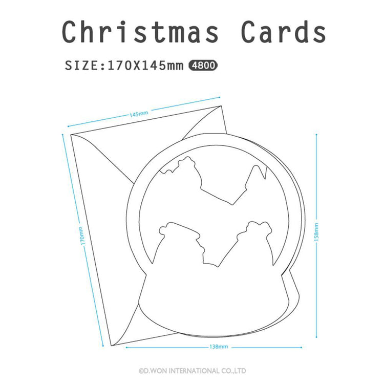 D'Won 3D Pop Up Christmas Card — Christmas Town Ball — detail close-up