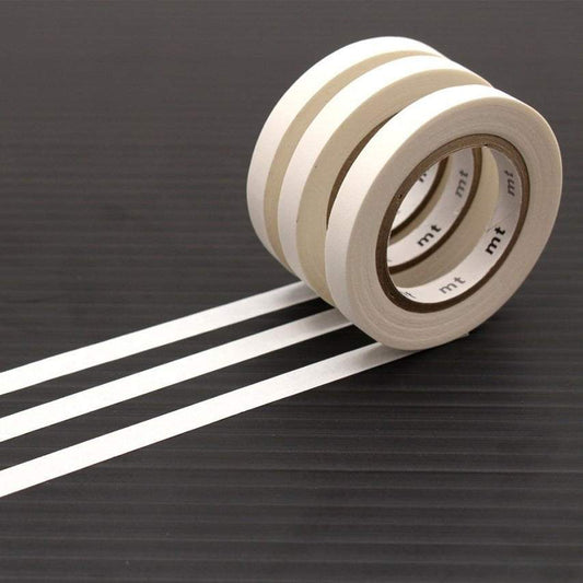 mt Slim 6mm Washi Tape — Set K Matte White (7m) — roll front