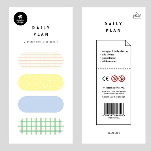 Suatelier Daily Plan 30 Sticky Memo — front view