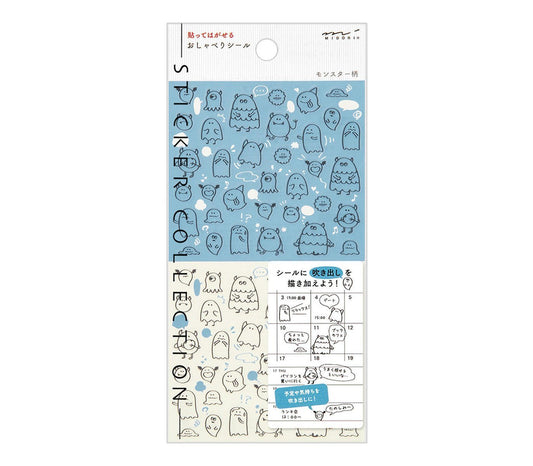 Midori Notebook Sticker — Talking Monsters — sheet front