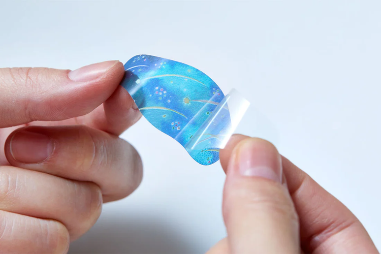 KITTA Clear Tape — Night Sky — rolled out on paper