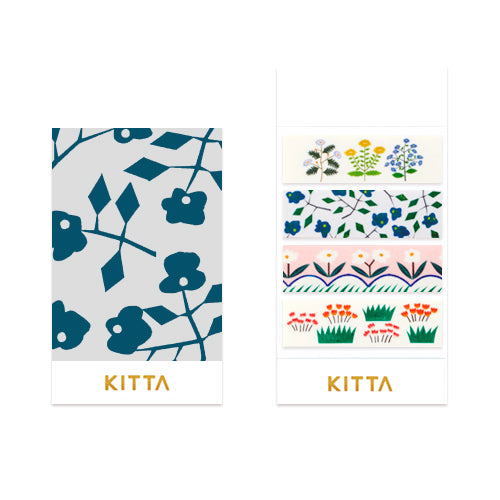 KITTA Washi Tape — Flower 5 — roll front