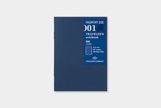 Traveler's Notebook Refill 001 (Passport Size) — Lined — front view