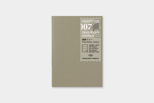 Traveler's Notebook Refill 007 (Passport Size) — Weekly Diary — front view