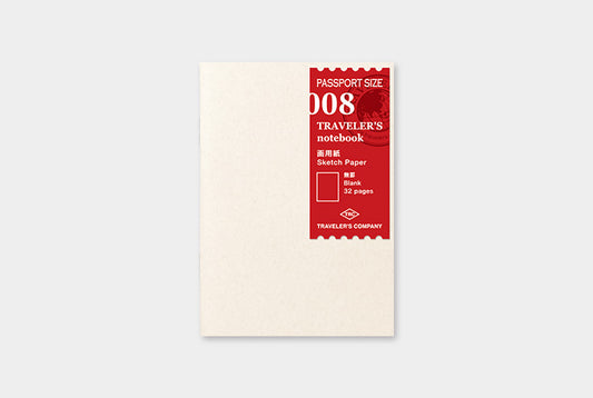 Traveler's Notebook Refill 008 (Passport Size) — Sketch Paper — front view