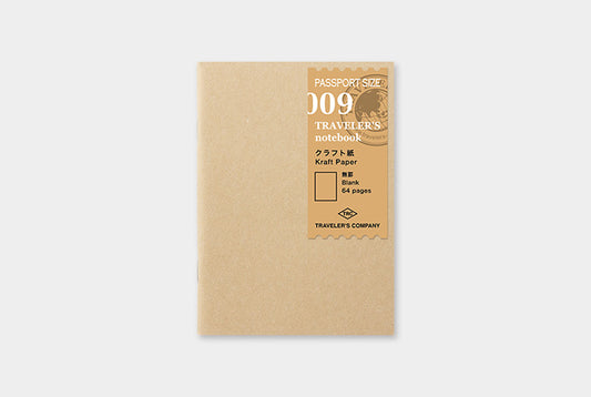 Traveler's Notebook Refill 009 (Passport Size) — Kraft Paper — front view