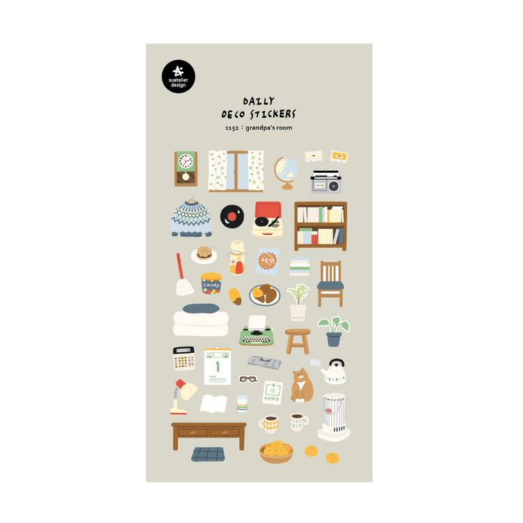 Suatelier Daily Deco Stickers — Grandpa's Room — sheet front