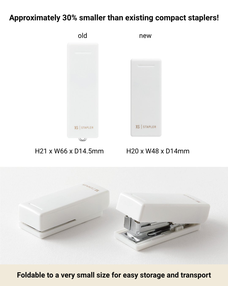 Midori XS Compact Stapler — Navy Blue B — detail view