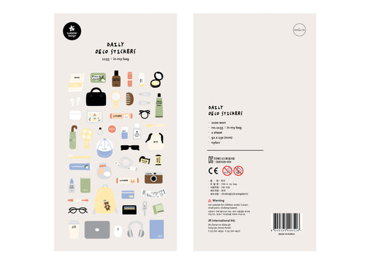 Suatelier Sticker — In My Bag — sheet front
