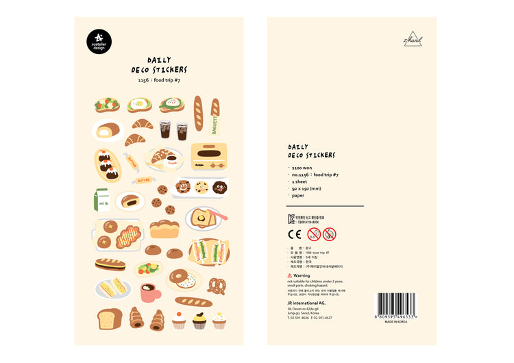 Suatelier Sticker — Food Trip #7 — sheet front