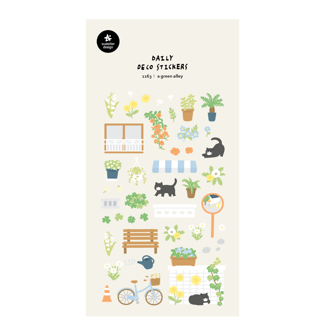 Suatelier Daily Deco Stickers — A Green Alley — sheet front