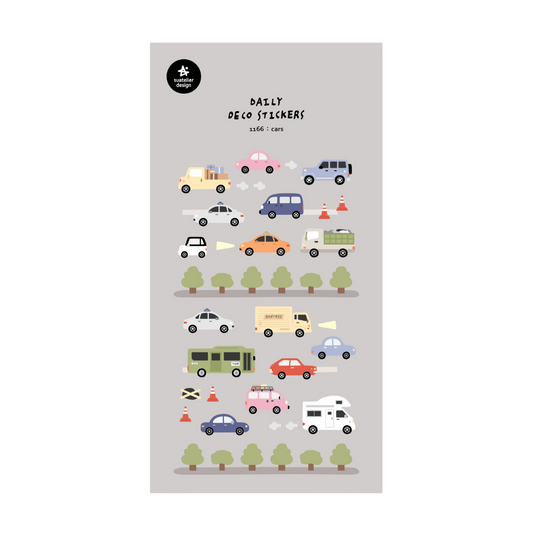 Suatelier Daily Deco Stickers — Cars — sheet front