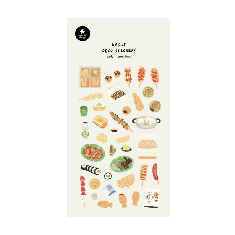 Suatelier Daily Deco Stickers — Street Food — sheet front