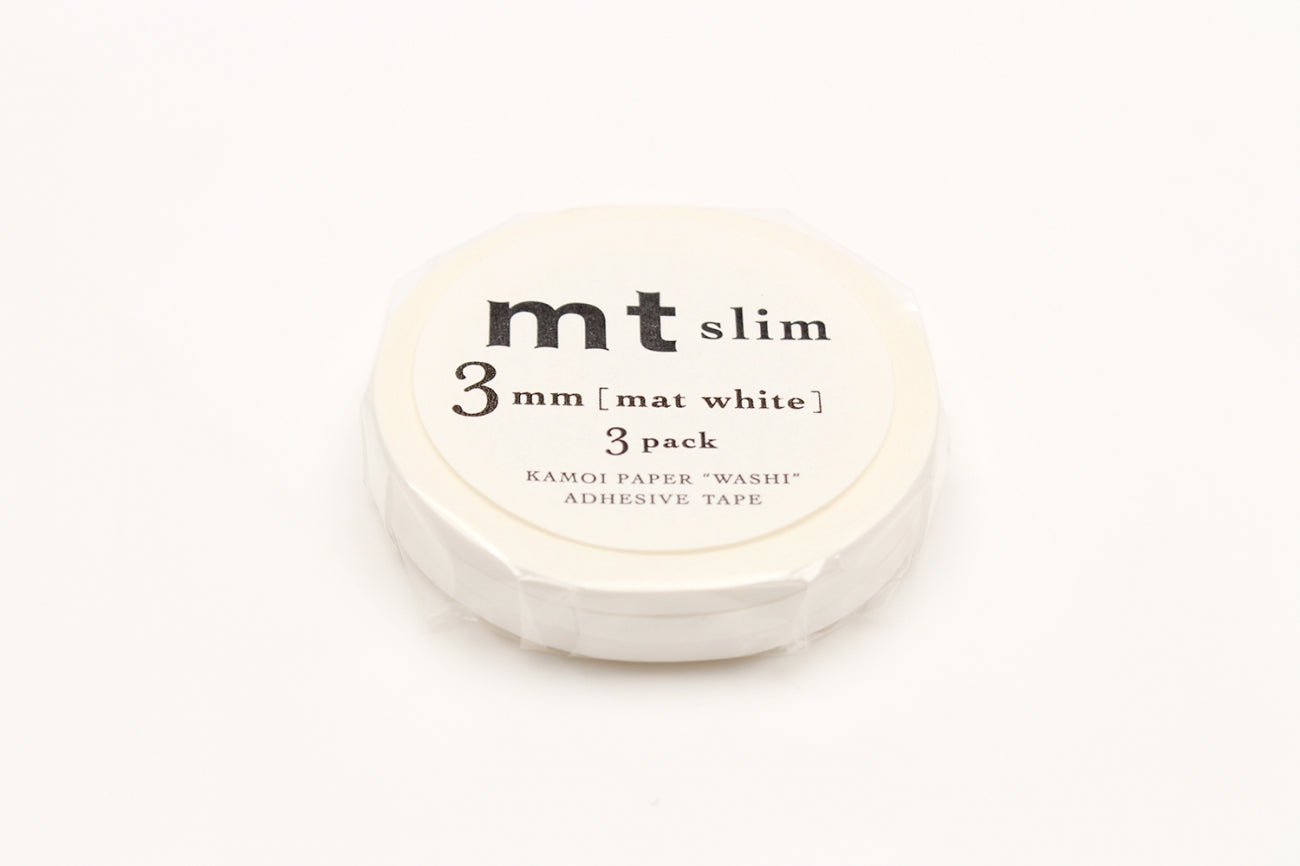 mt slim 3mm matte white washi tape set of 3 (MTSLIMS12) — pattern detail