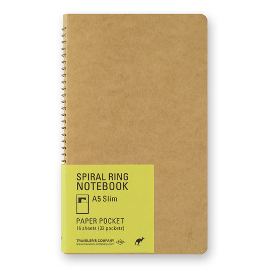 Traveler's Spiral Ring Notebook (A5 Slim) — Paper Pocket — front view