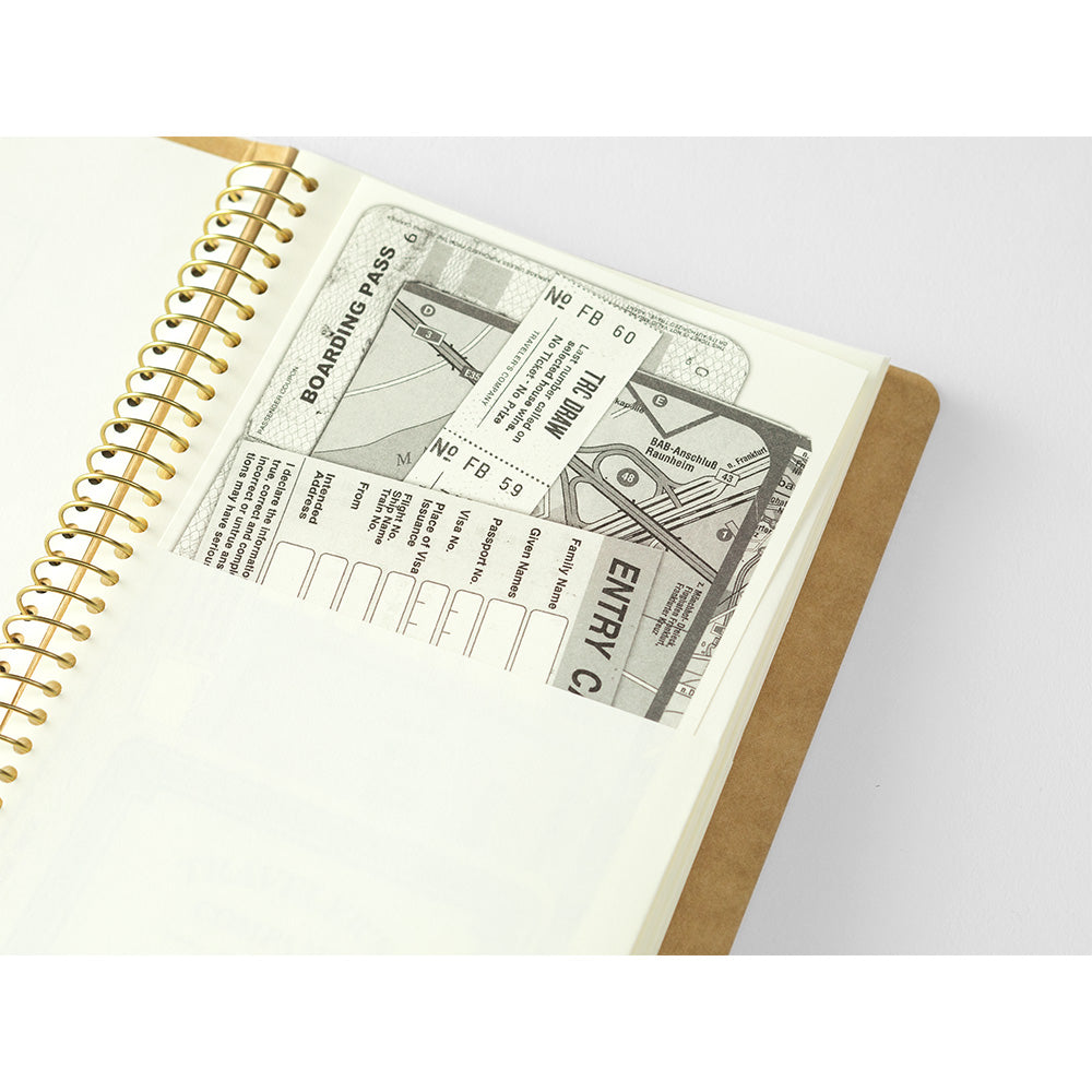 Traveler's Spiral Ring Notebook (A5 Slim) — Paper Pocket — flat lay