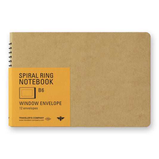 Traveler's Spiral Ring Notebook (B6) — Window Envelope — front view