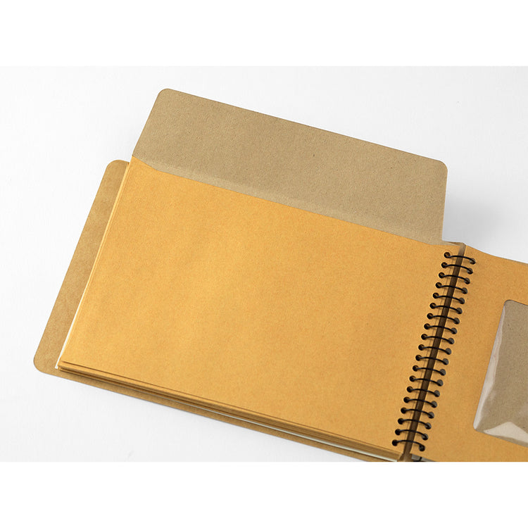 Traveler's Spiral Ring Notebook (B6) — Window Envelope — flat lay