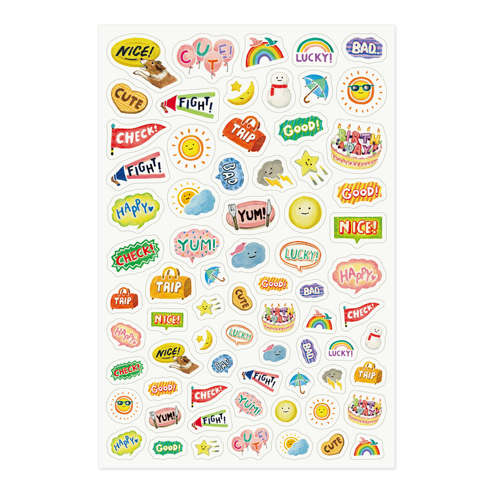 Midori Yuru Log Sticker <1 Sheet> — Feeling — sticker detail
