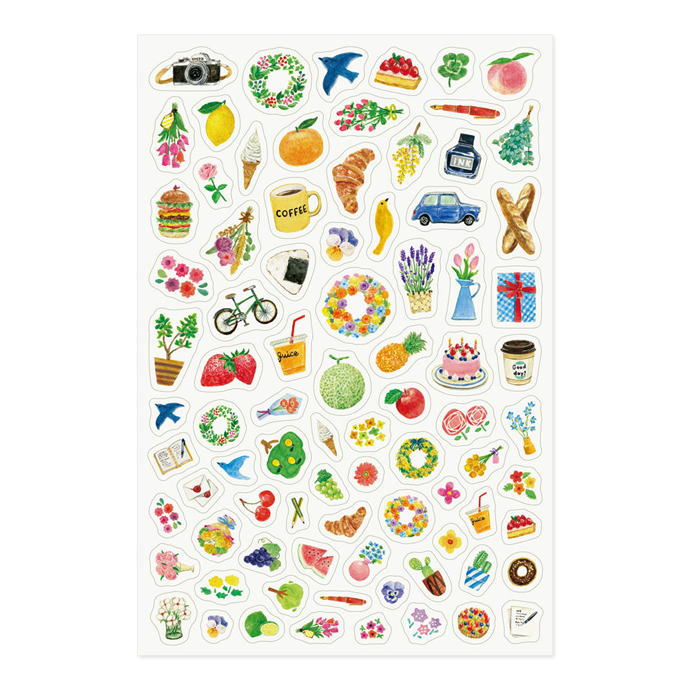 Midori Yuru Log Sticker <1 Sheet> — Motif — sticker detail