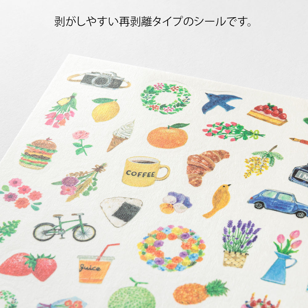 Midori Yuru Log Sticker <1 Sheet> — Motif — close-up