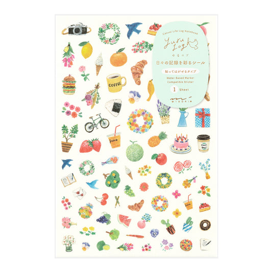 Midori Yuru Log Sticker <1 Sheet> — Motif — sheet front