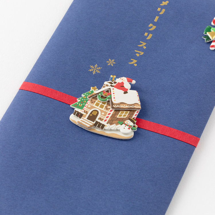 Midori Christmas PC Envelope — Candy House B — angle view