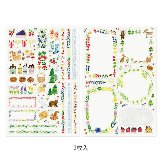 Midori Yuru Log Sticker <2 Sheets> — Scandinavia — sticker detail