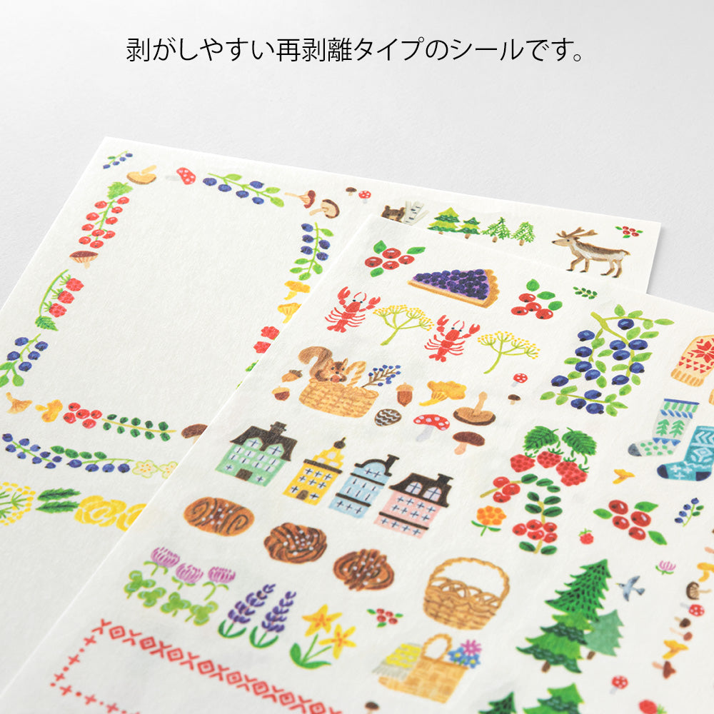 Midori Yuru Log Sticker <2 Sheets> — Scandinavia — sticker detail