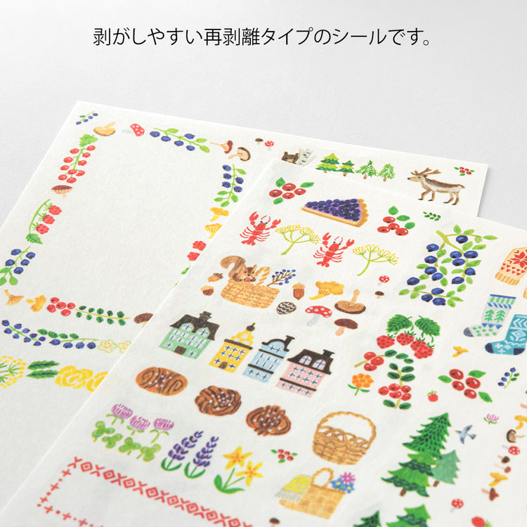 Midori Yuru Log Sticker <2 Sheets> — Scandinavia — sticker detail