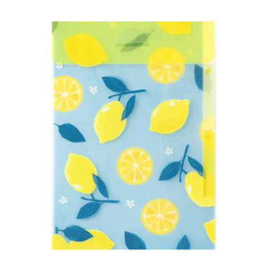 Midori A4 3-Pocket Clear Folder — Lemon — detail view