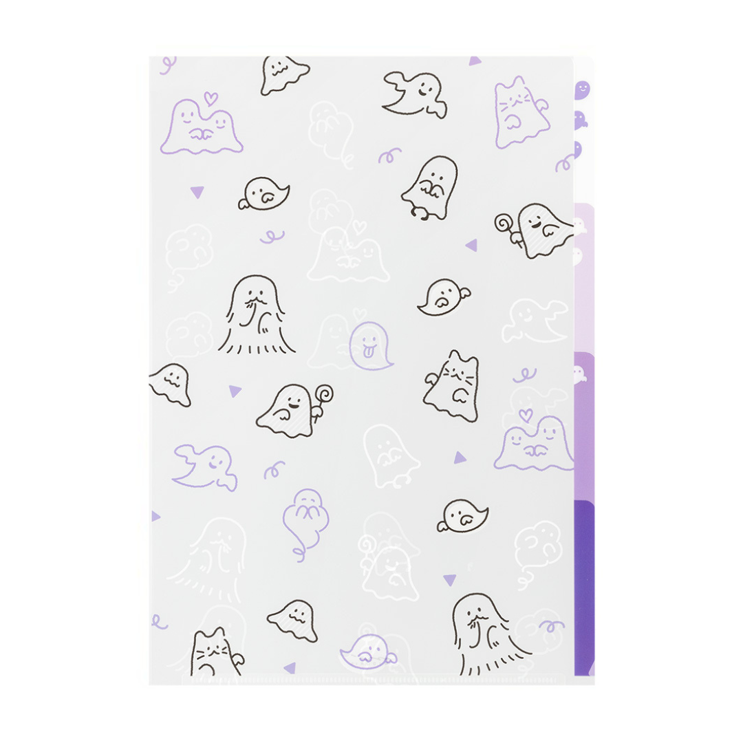 Midori A4 3-Pocket Clear Folder — Ghost — front view