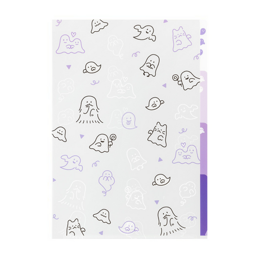 Midori A4 3-Pocket Clear Folder — Ghost — front view