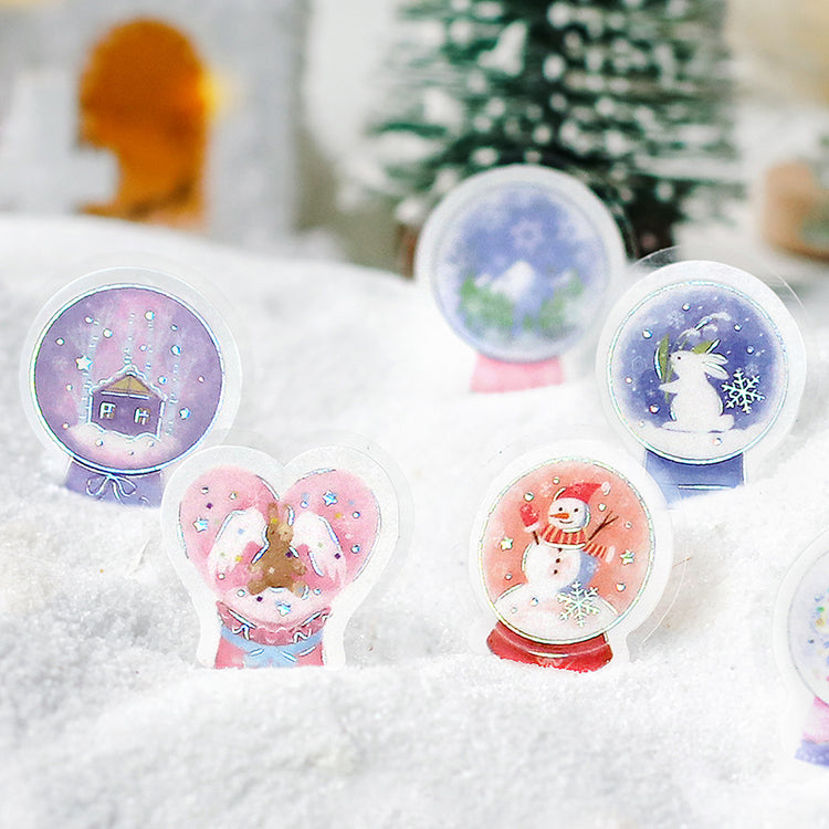 BGM Flakes Seal — Winter Snow Globe — applied in a journal