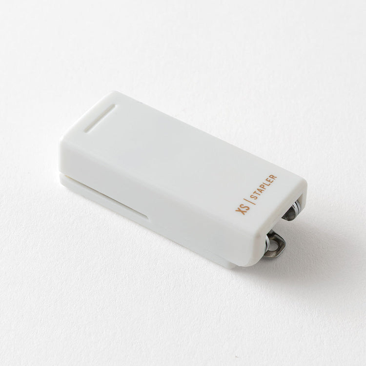 Midori XS Compact Stapler — White B — with packaging