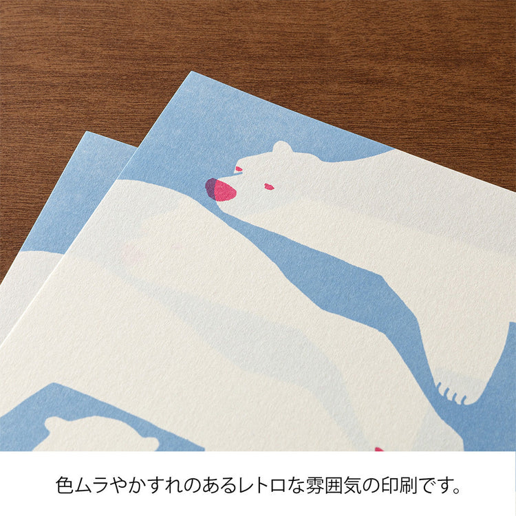 Midori Easy & Cozy Letter Pad — Polar Bear — angle view